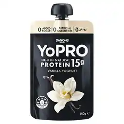 Woolworths Danone YoPRO Yoghurt Pouch offer