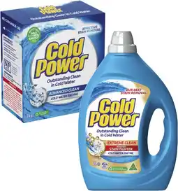 Coles Cold Power Laundry Liquid 2 Litre or Powder 2kg offer