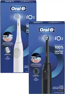 Coles Oral B iO2 Electric Toothbrush White or Black 1 Pack offer