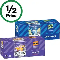 Woolworths Kirks Soft Drink Can Varieties 10 x 375ml offer