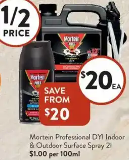 Foodworks Mortein Professional DYI Indoor & Outdoor Surface Spray offer