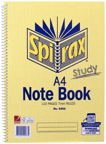 Coles Spirax A4 Notebook 120 Pages offer