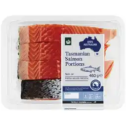 Woolworths Woolworths Australian Fresh Salmon Portions Skin On 460g offer