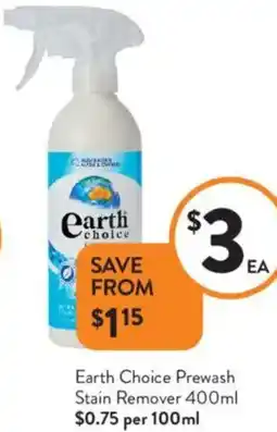 Foodworks Earth Choice Prewash Stain Remover offer