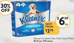 Foodworks Kleenex Complete Clean Toilet Tissue offer