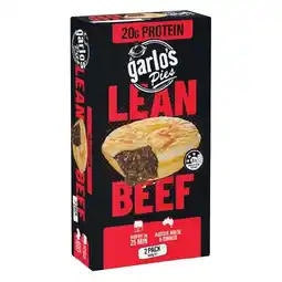 Woolworths Garlo’s Beef Pies Pk 2 400g offer