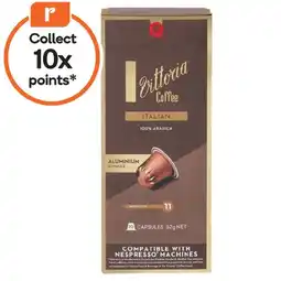 Woolworths Vittoria Coffee Capsules Pk 10 offer