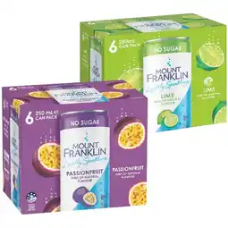 Woolworths Mount Franklin Lightly Sparkling Varieties 6 x 250ml offer