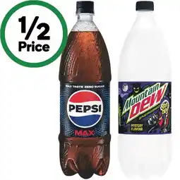 Woolworths Pepsi, Solo, Sunkist or Mountain Dew Soft Drink Varieties 1.25 Litre offer