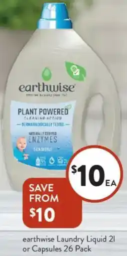 Foodworks earthwise Laundry Liquid or Capsules offer