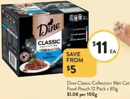 Foodworks Dine Classic Collection Wet Cat Food Pouch offer