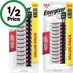 Woolworths Energizer Max Batteries AA or AAA Pk 24 offer