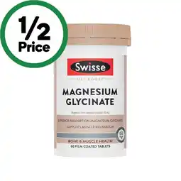 Woolworths Swisse Ultiboost Magnesium Glycinate Tablets Pk 60 offer