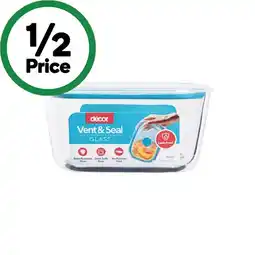 Woolworths Décor Vent & Seal Glass Oblong Container 600ml offer