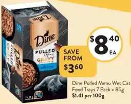 Foodworks Dine Pulled Menu Wet Cat Food Trays offer