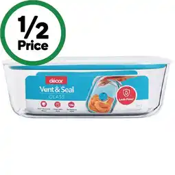 Woolworths Décor Vent & Seal Glass Oblong Container 1.5 Litre offer