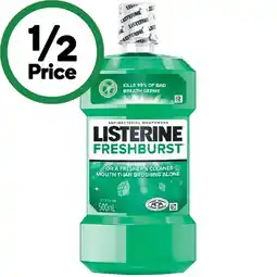 Woolworths Listerine Freshburst Antibacterial Mouthwash 500ml offer