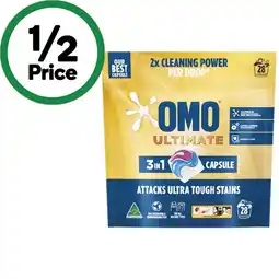 Woolworths OMO Ultimate Laundry Capsules Pk 28 offer