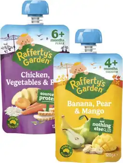 Coles Rafferty's Garden 4+ Months, 6+ Months or 8+ Months Baby Food Pouch offer