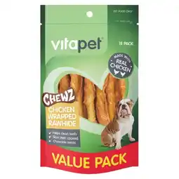 Woolworths Vitapet Chewz Chicken Wrapped Rawhide Dog Treats Pk 18 offer