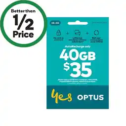 Woolworths Optus $35 AutoRecharge SIM Starter Kit† offer