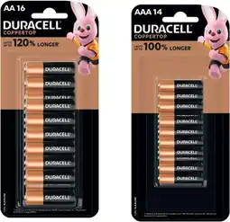Coles Duracell Coppertop Batteries AA 16 Pack or AAA 14 Pack offer