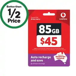 Woolworths Vodafone $45 Starter Pack‡ offer