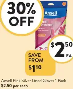 Foodworks Ansell Pink Silver Lined Gloves offer