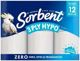 Coles Sorbent 3-Ply Hypo-Allergenic Toilet Paper offer