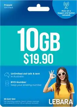 Coles Lebara $19.90 Starter Pack offer