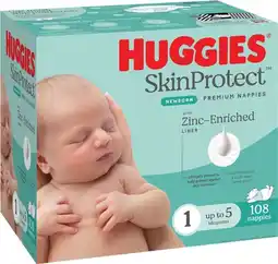 IGA Huggies SkinProtect or Pure & Sensitive Nappies or Nappy Pants 40‑108 Pack Selected Varieties offer