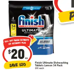 IGA Finish Ultimate Dishwashing Tablets Lemon offer