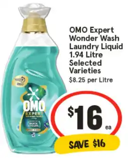 IGA OMO Expert Wonder Wash Laundry Liquid Selected Varieties offer