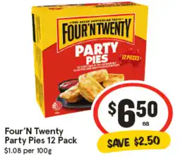 IGA Four'N Twenty Party Pies offer