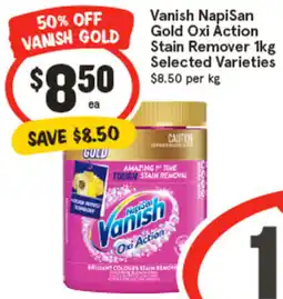 IGA Vanish Napisan Gold Oxi Action Stain Remover Selected Varieties offer