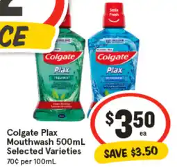 IGA Colgate Plax Mouthwash Selected Varieties offer
