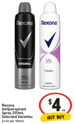 IGA Rexona Antiperspirant Spray Selected Varieties offer