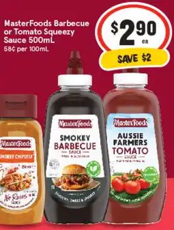 IGA MasterFoods Barbecue or Tomato Squeezy Sauce offer