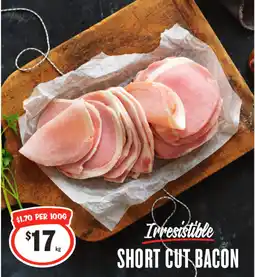 IGA Irresistible short cut bacon offer