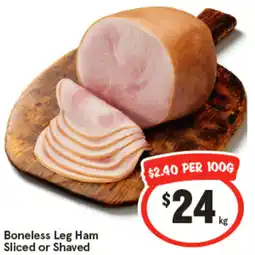 IGA Boneless Leg Ham Sliced or Shaved offer