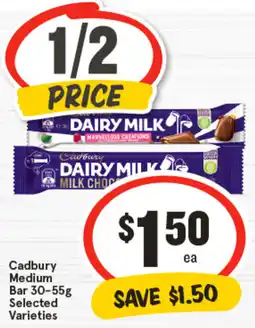 IGA Cadbury Medium Bar Selected Varieties offer