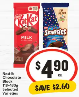 IGA Nestlé Chocolate Block Selected Varieties offer