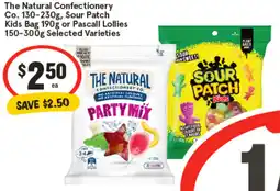 IGA The Natural Confectionery Co, Sour Patch Kids Bag or Pascall Lollies Selected Varieties offer
