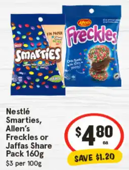 IGA Nestlé Smarties, Allen's Freckles or Jaffas Share Pack offer