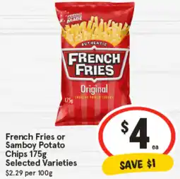 IGA French Fries or Samboy Potato Chips Selected Varieties offer