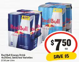 IGA Red Bull Energy Drink Selected Varieties offer