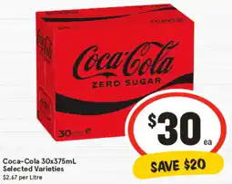 IGA Coca-Cola Selected Varieties offer