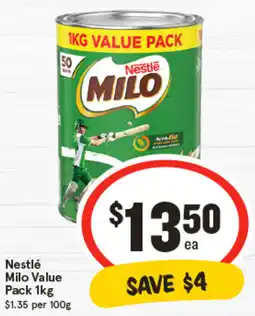 IGA Nestlé Milo Value Pack offer