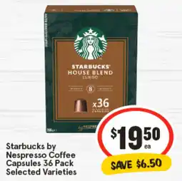 IGA Starbucks by Nespresso Coffee Capsules Selected Varieties offer