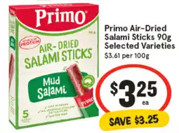 IGA Primo Air-Dried Salami Sticks Selected Varieties offer